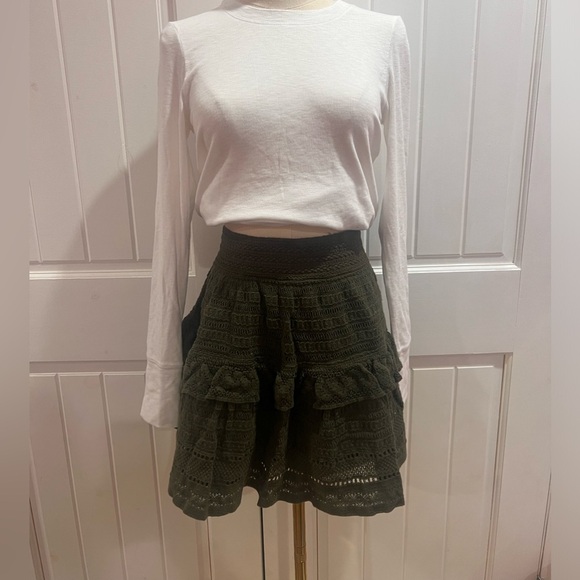 Aerie Crochet Layered Green Skirt Size XL NWT - Picture 1 of 2
